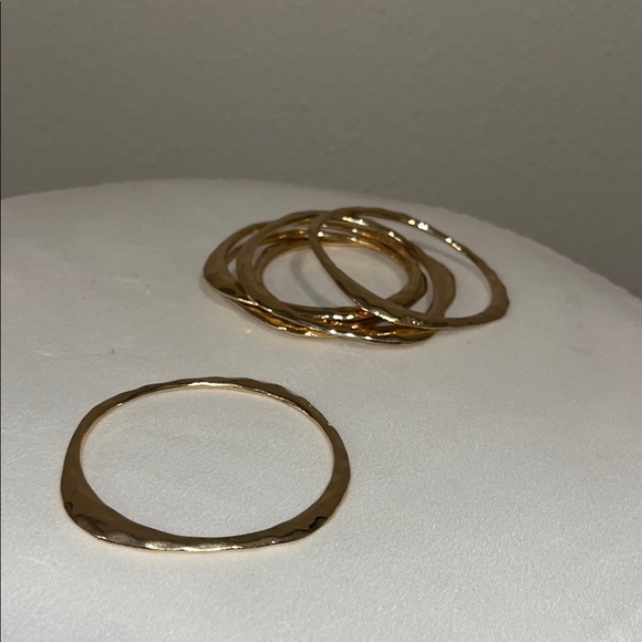 Gold Minimalist Bracelet Set (6 Bangles) - Picture 2 of 6